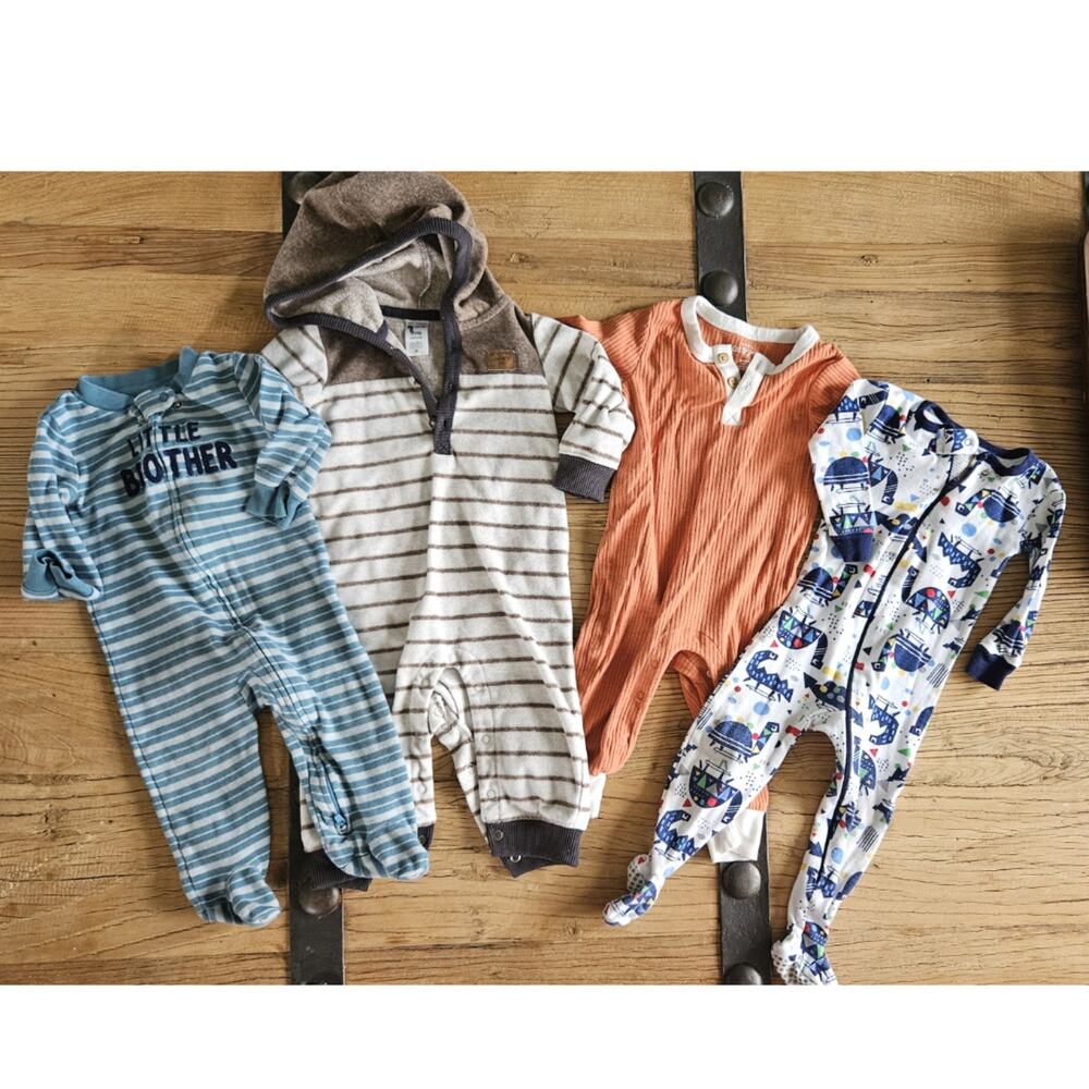 Little Brother 4 piece one piece sleeper Bundle sz 9m